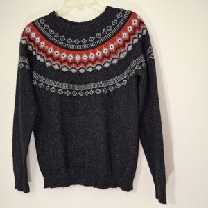 Weatherproof Black and Gray Knit Sweater,  Size Small